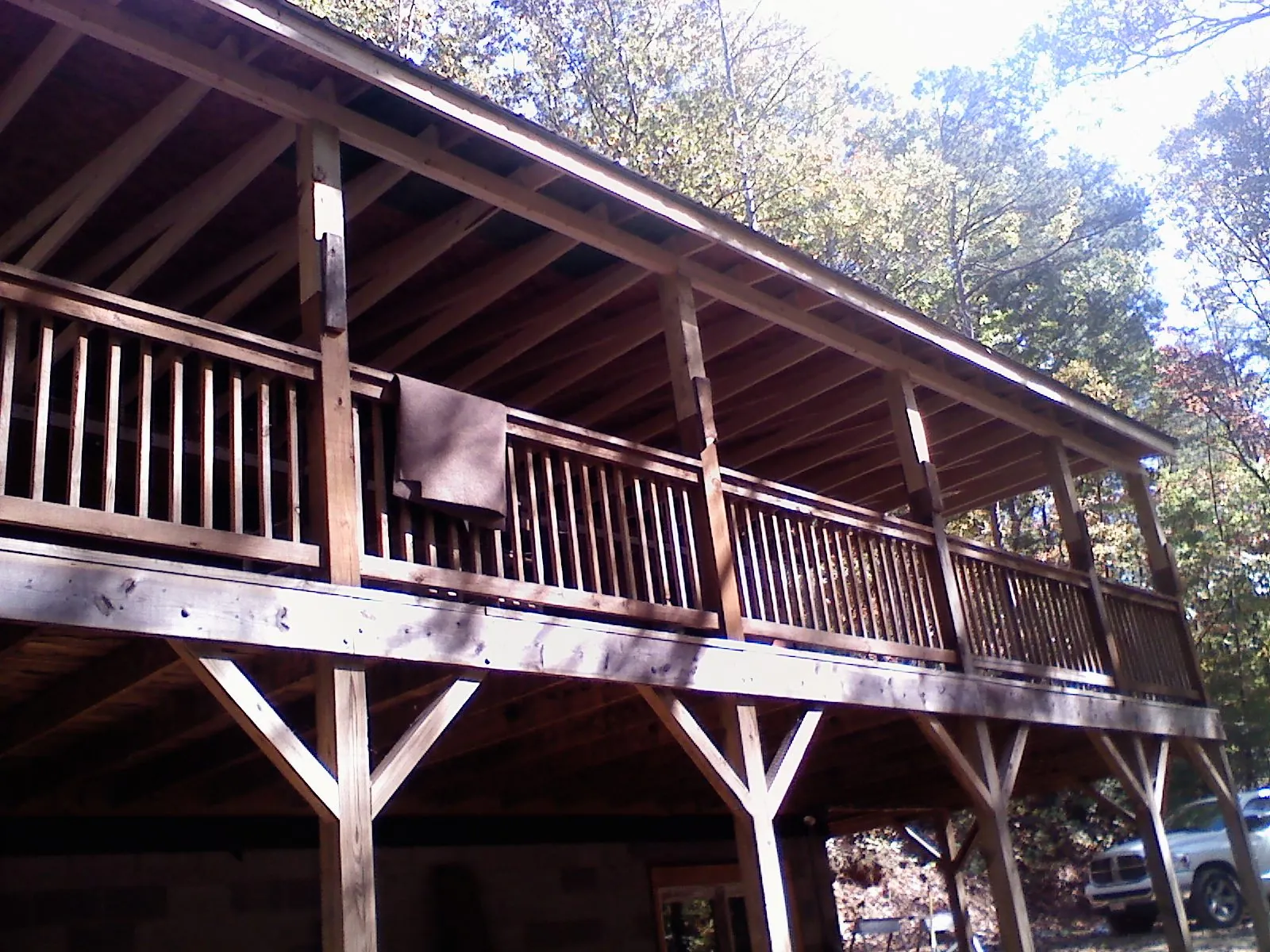 Timber framing under a new elevated porch and deck — Roof Leak Repair in Garwood by Roofing Brothers